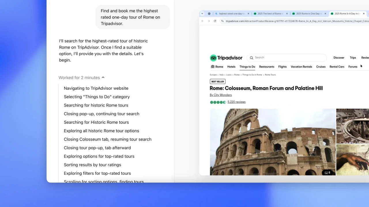 OpenAI Operator：模拟人类操作自动完成各种在线任务，如预订餐厅、购买机票。
